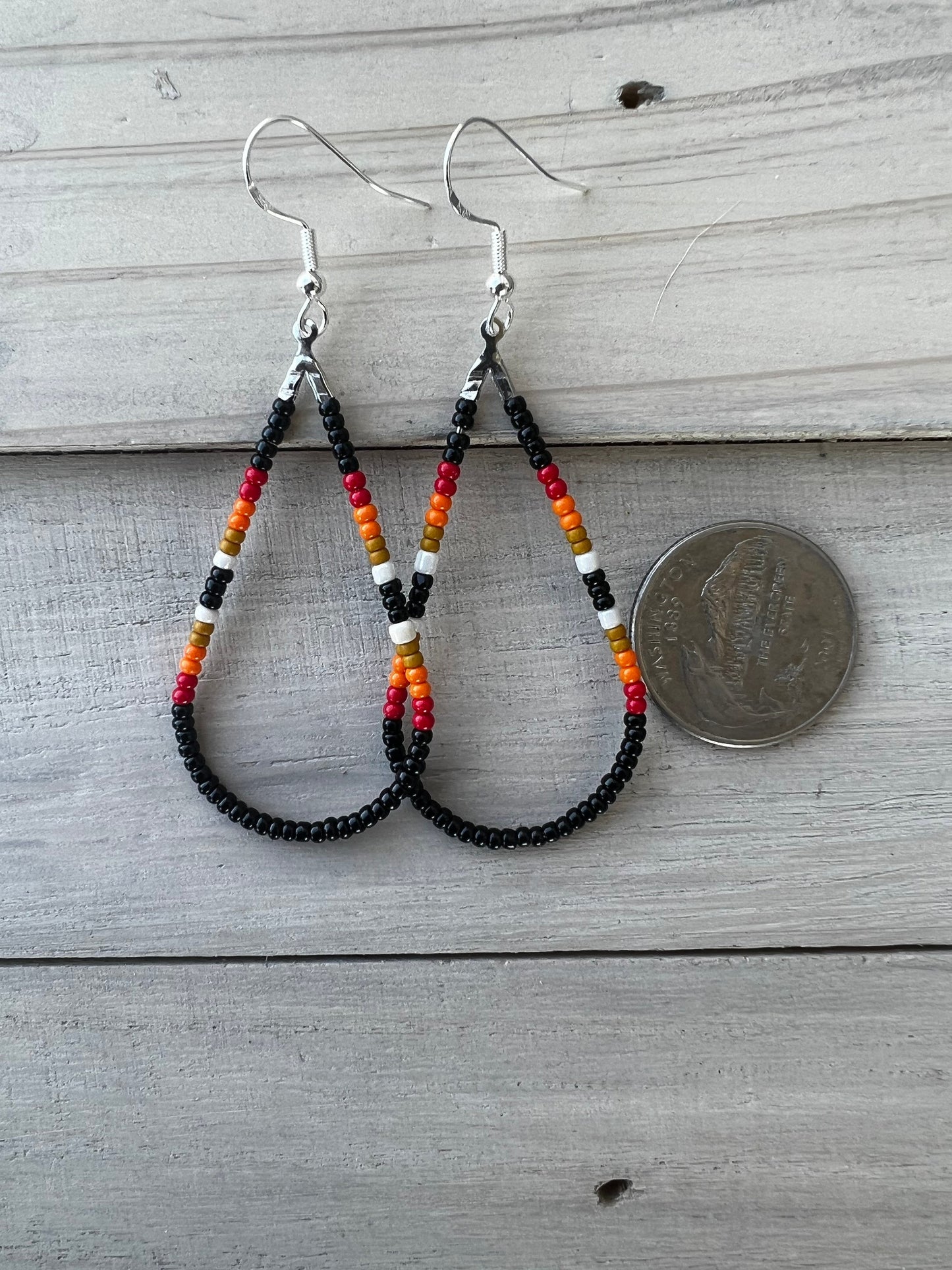 Sunset Boho Aztec Teardrop Earrings