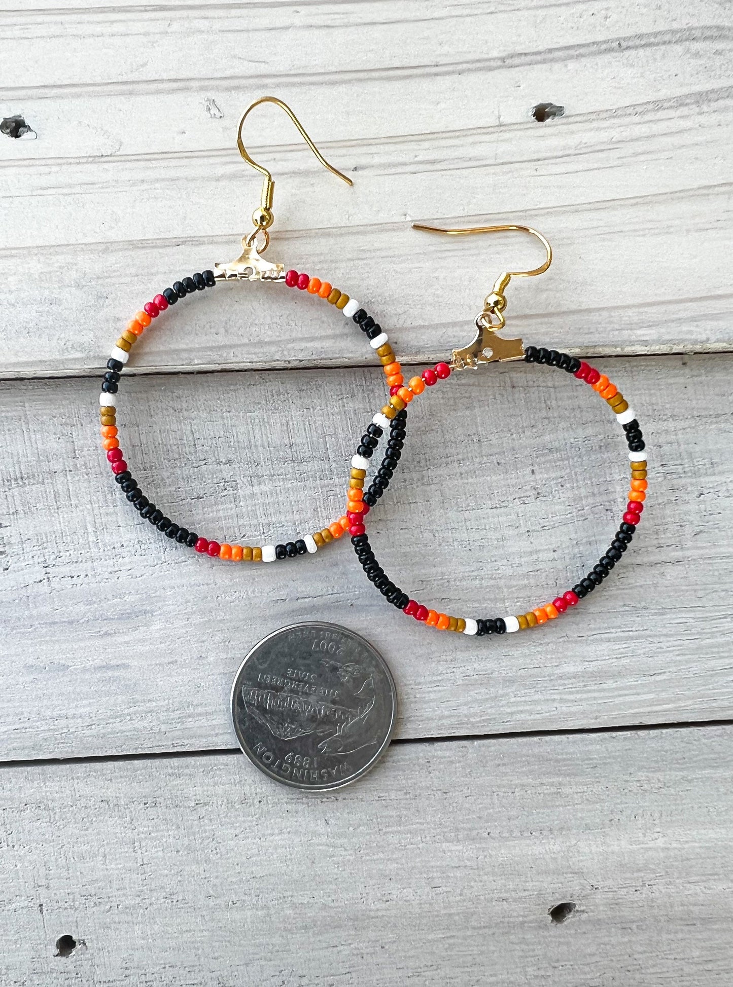 Sunset Boho Aztec Hoop Earrings