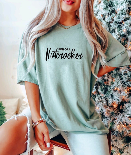 Son of a Nutcracker Shirt, T-Shirt, Comfort Colors, Christmas, Elf Sweatshirt, Short-Sleeve, Oversized, Loose Fit