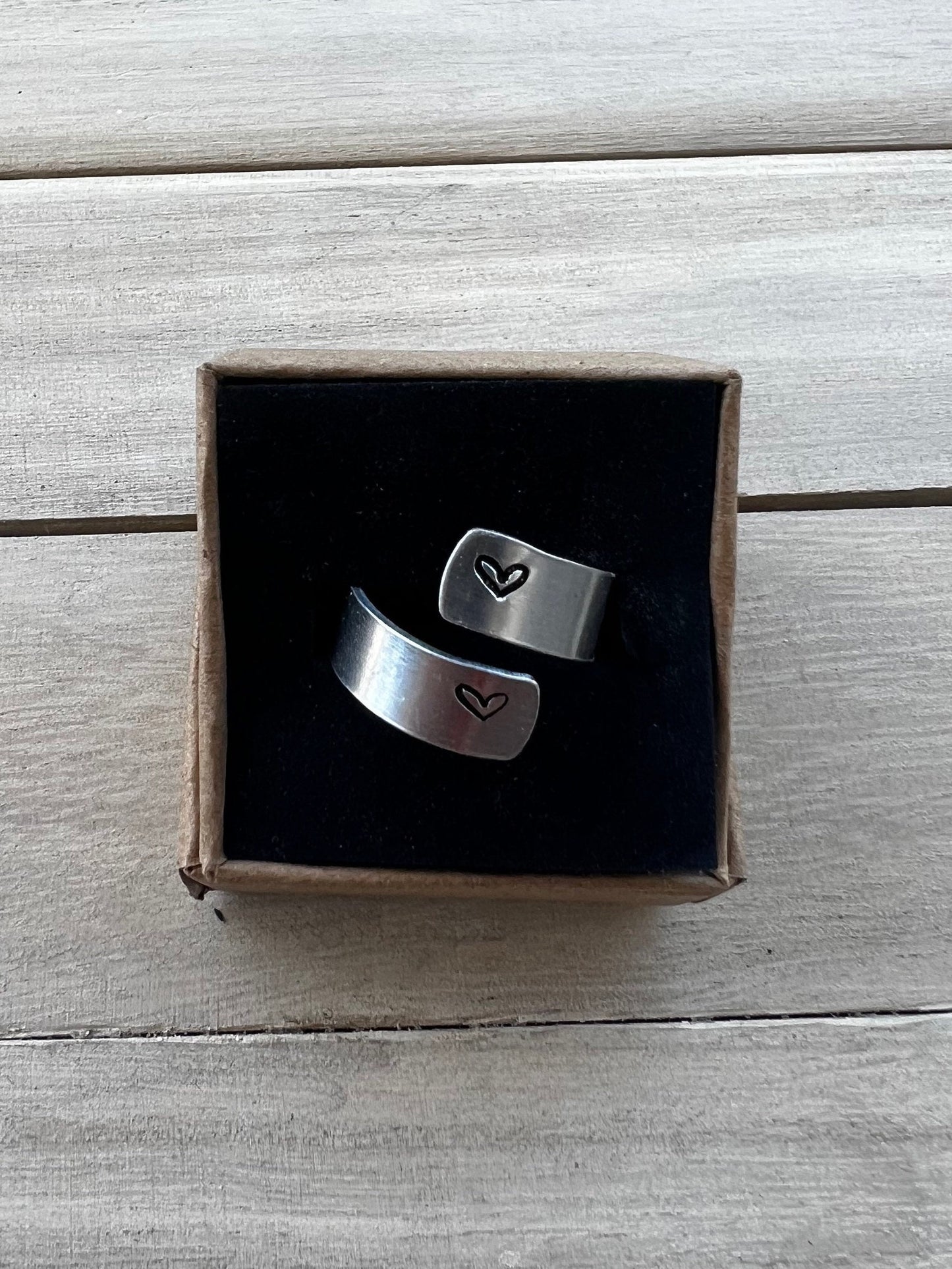 Heart Wrap Aluminum Stamped Ring