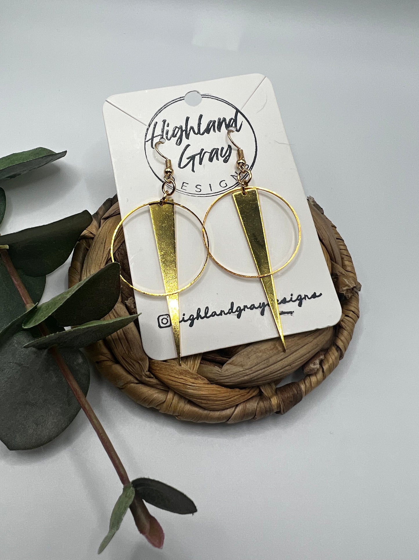 Shot in the Dark Hoop Earrings | Spike Earrings | Circle and Spike Earrings | Boho Earrings | Geometric brass earrings