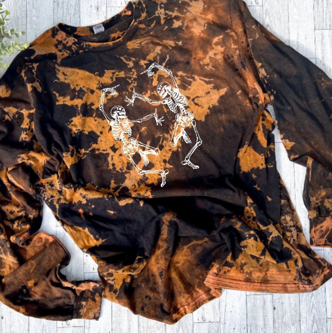 Dancing Skelly Reverse Dye Long Sleeve