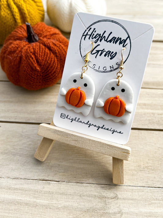Ghost Pumpkin Dangles