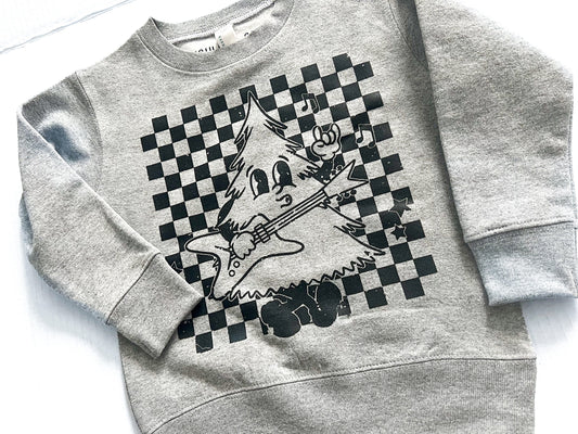 Toddler Christmas Rocking Tree Crewneck, Christmas Gift Sweatshirt, Loose Fit, Oversized, Kids Crewneck, Infant Sweatshirt