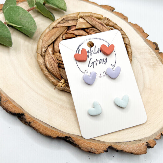 Heart Clay Stud Pack