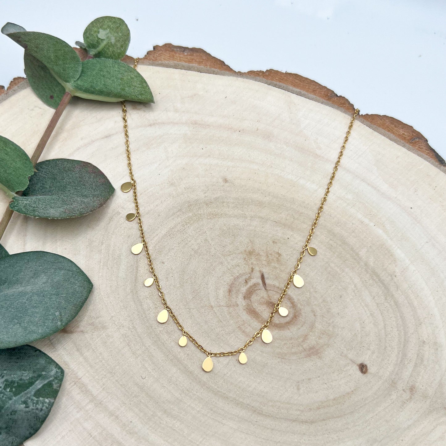Tassel Drop Pendant Necklace | Dainty Clover Charm Necklace | Gold Choker Charm Necklace | Gold Necklace for Women | Gold Layering Necklace