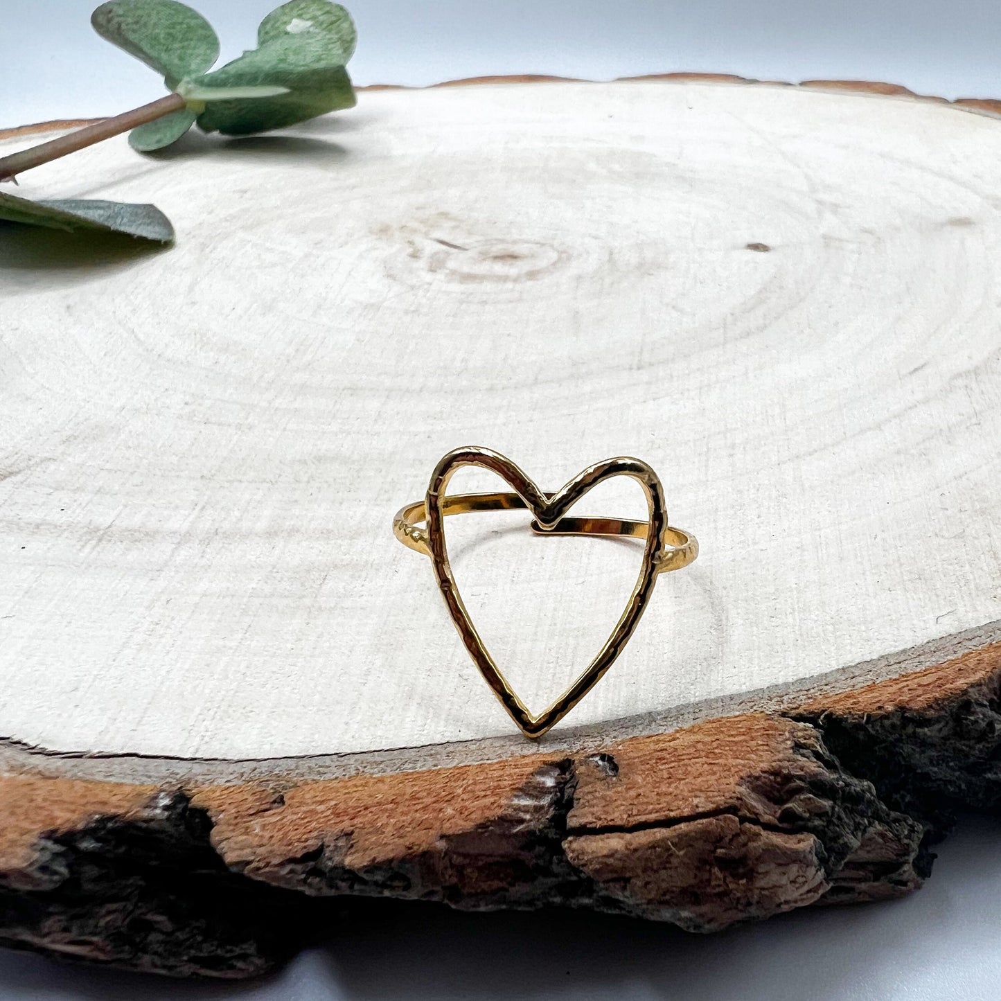 Open Heart Ring | Heart Ring | Adjustable Open Heart Ring | Minimalistic Gold Ring