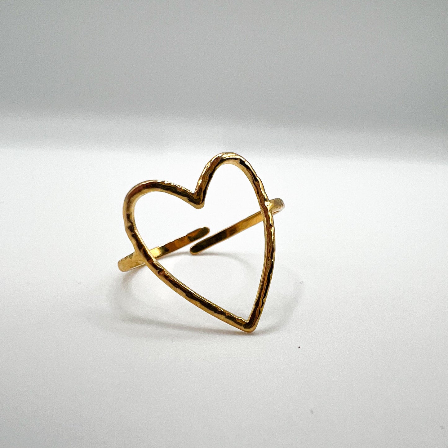 Open Heart Ring | Heart Ring | Adjustable Open Heart Ring | Minimalistic Gold Ring