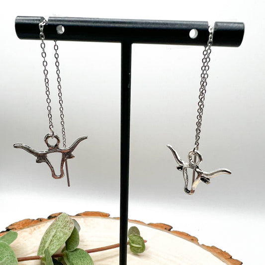 Western Longhorn Wire Thread Earrings | Thread Western Earrings | Western Earrings | Rodeo Earrings