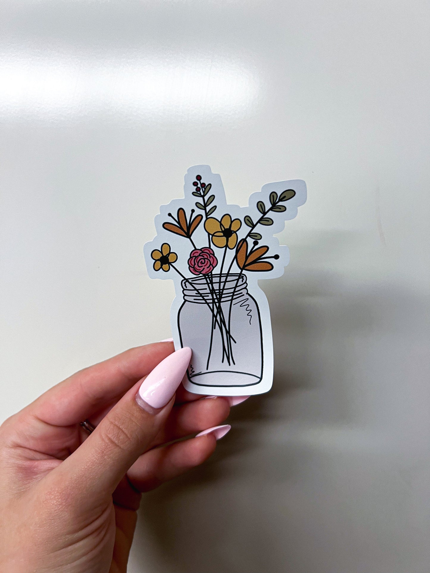 Bloom Sticker // Mason Jar Flower Sticker // Grow Sticker