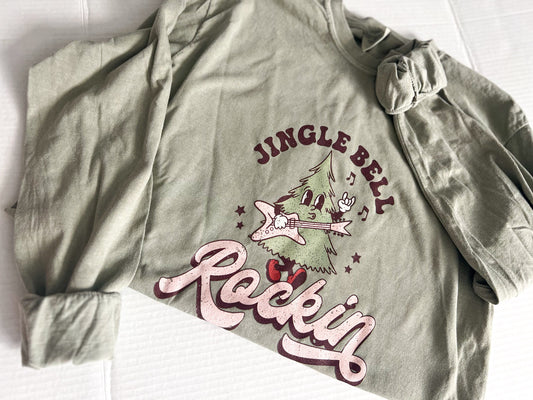 Jingle Bell Rockin Christmas Long Sleeve, Comfort Colors Long Sleeve, Christmas Shirt, Oversized, Loose Fit, Christmas Sweater