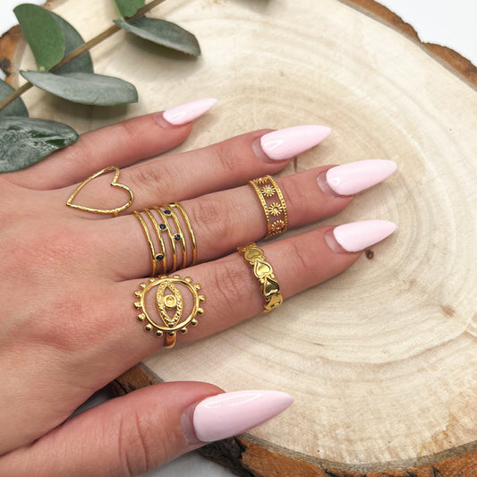Open Heart Ring | Heart Ring | Adjustable Open Heart Ring | Minimalistic Gold Ring
