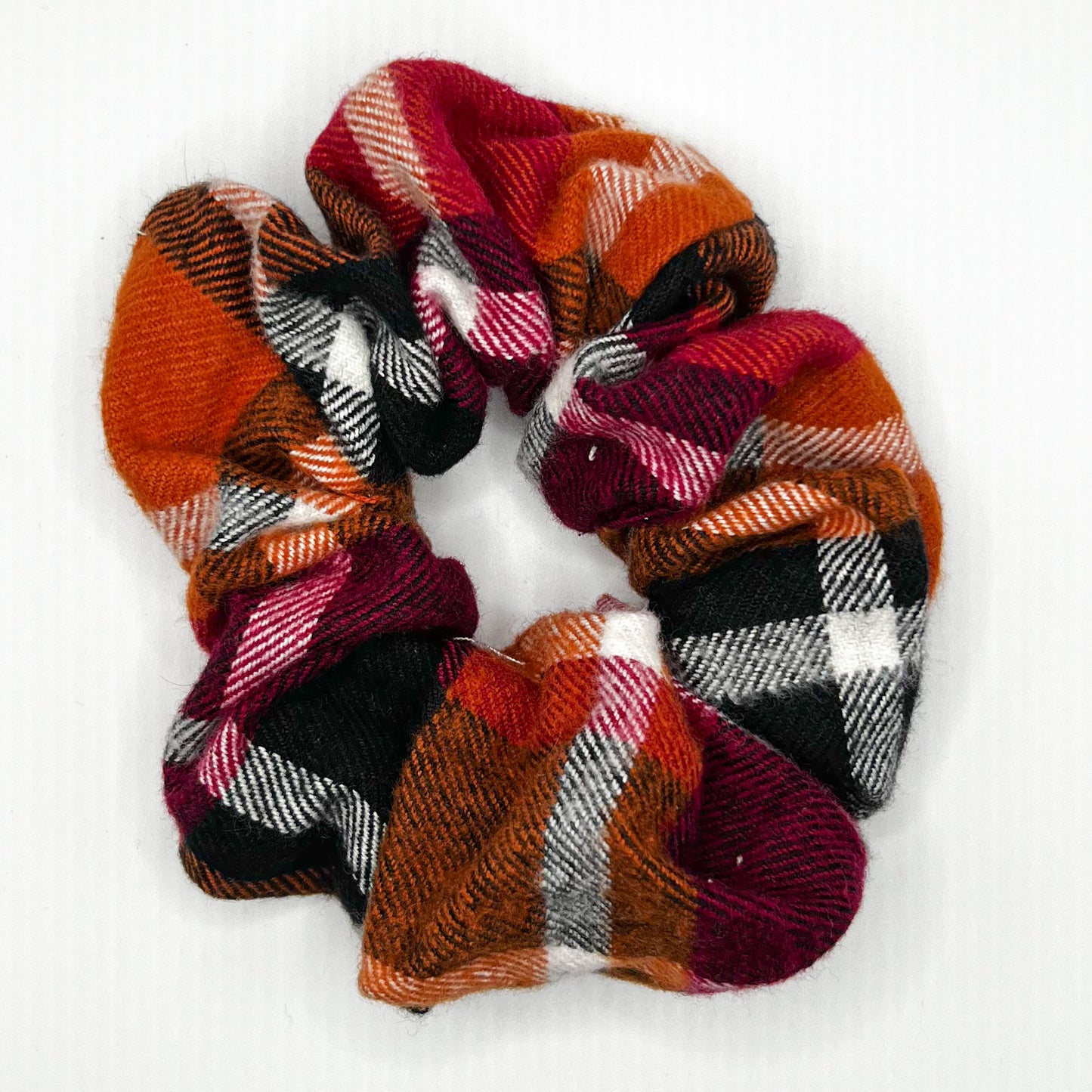 Burgundy & White Flannel XL Scrunchie