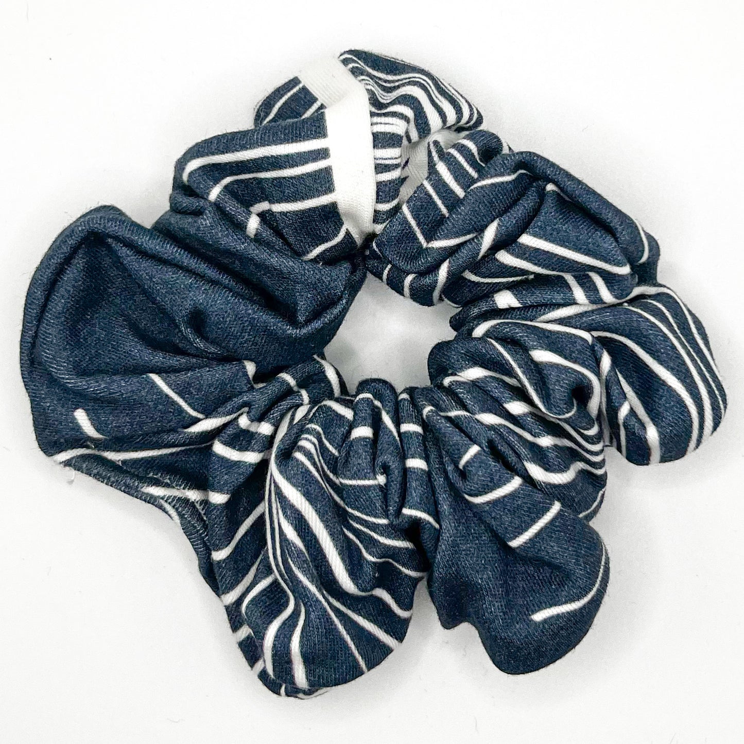 Navy Dandelion Scrunchie