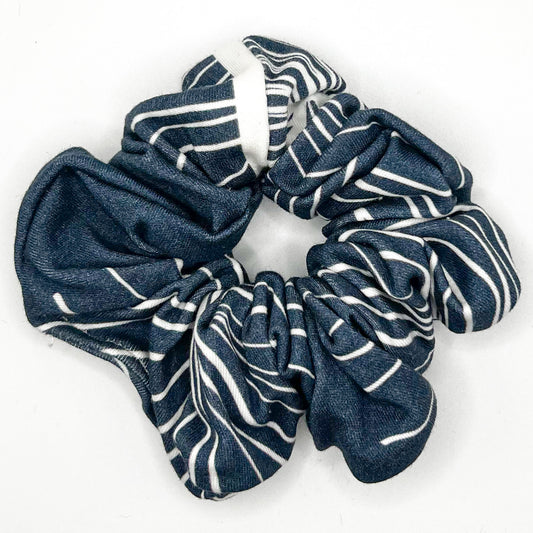 Navy Dandelion Scrunchie