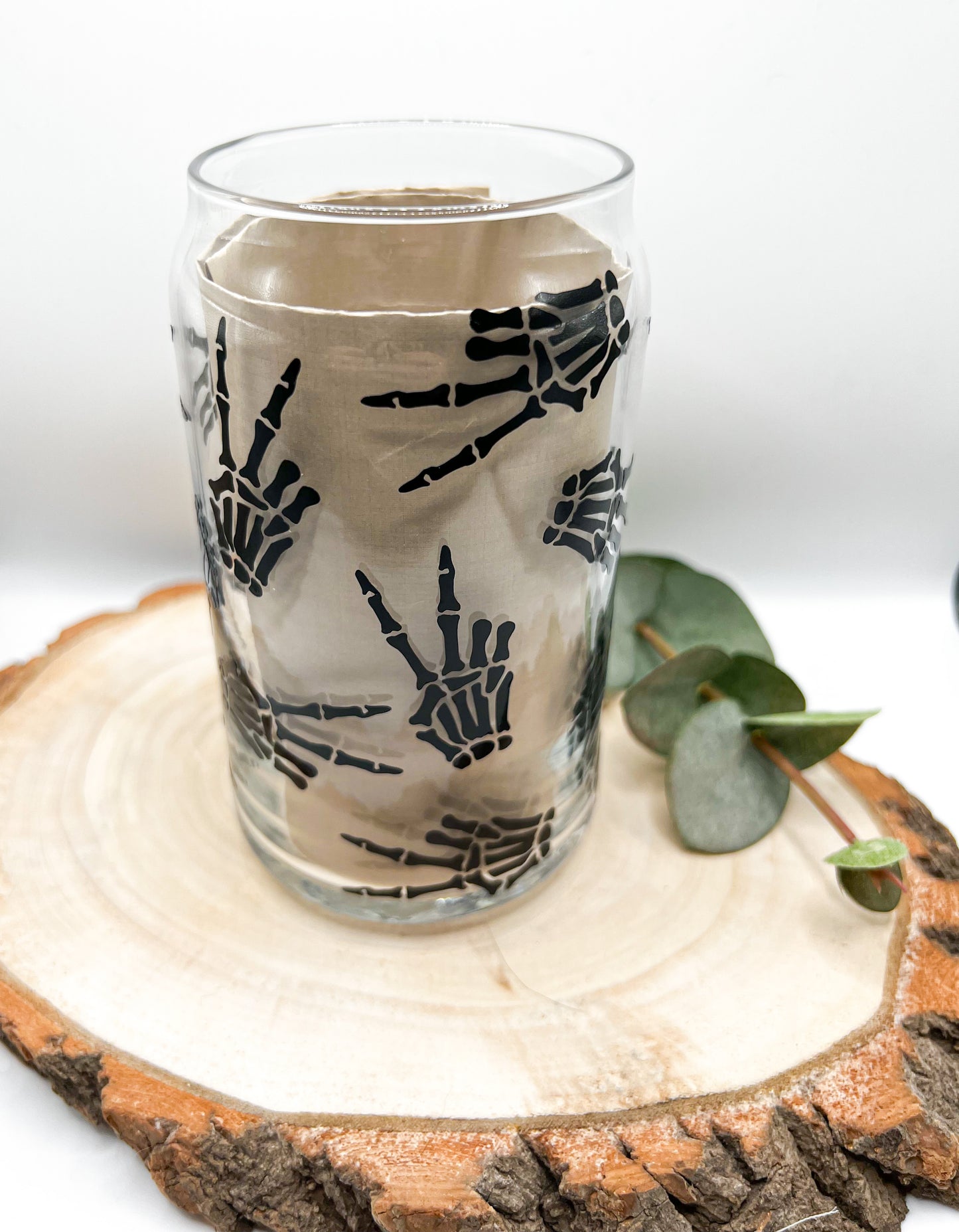 Skelly Peace Glass Beer Can