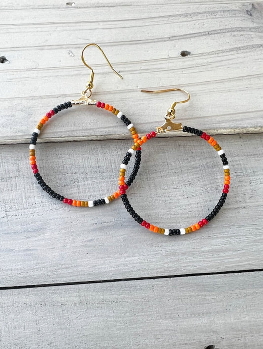 Octoberfest Aztec Hoop Earrings