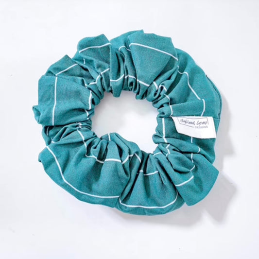 Green Pinstripe Scrunchie